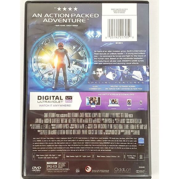 Ender's Game (2013 Film) Sci-fi/Action [DVD] - Picture 3 of 3